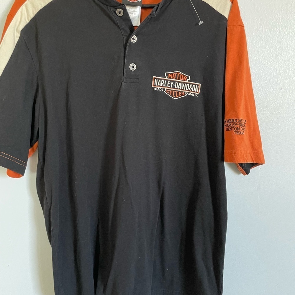 Harley-Davidson Black and Orange Shirt